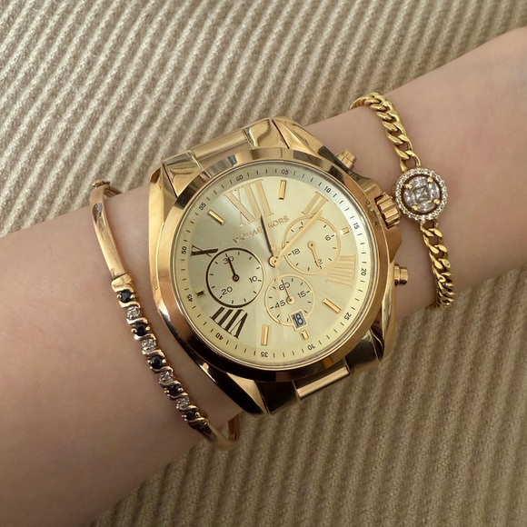 Michael Kors MK5605 Bradshaw Chronograph Gold Women's Watch - Picture 1 of 11